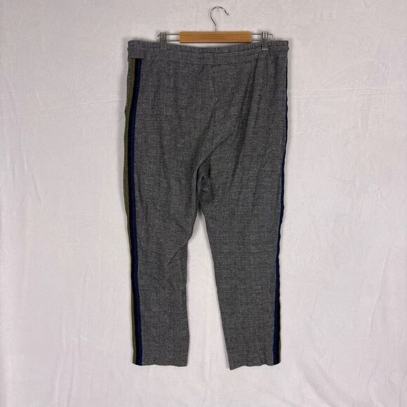 Maeve by Anthropologie Black Plaid with Sparkle Striped Side Pants Size Large - Picture 8 of 12